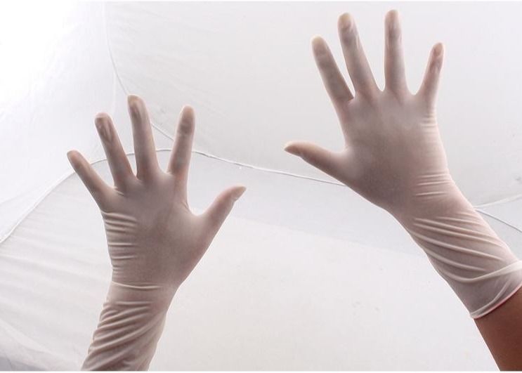 Non Toxic And Harmless Latex Examination Gloves Flexible