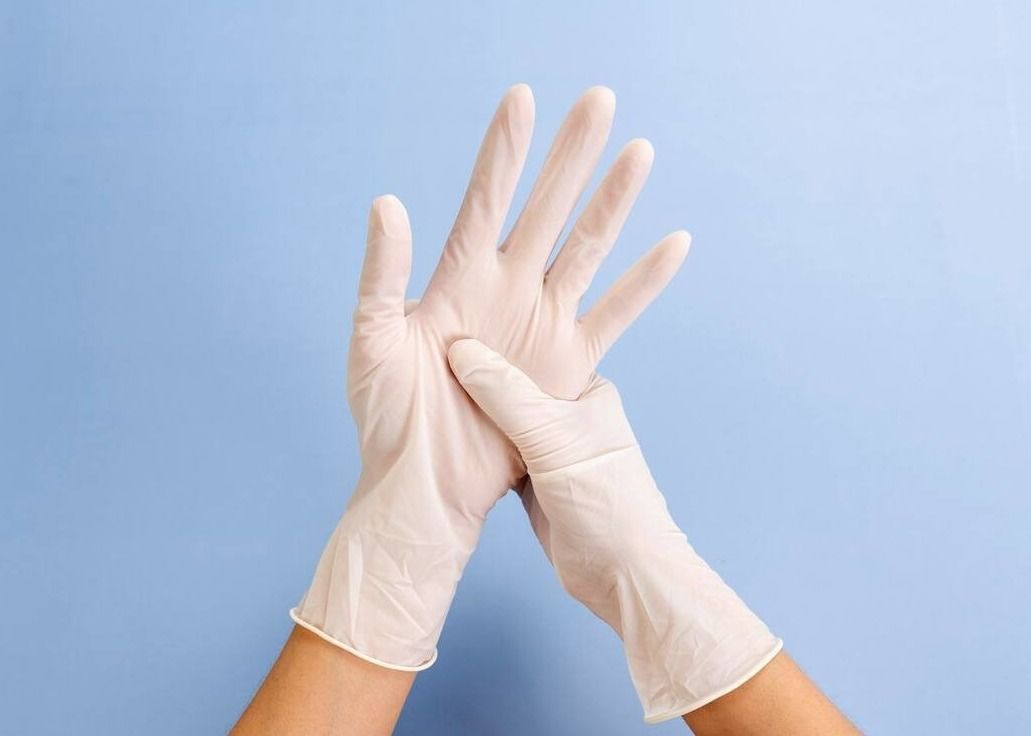 Non - Slip Latex Medical Examination Gloves Wear - Resistant water proof