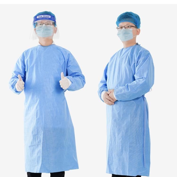 60 Gsm Surgical Isolation Gowns Comfortable Breathable For Hospital